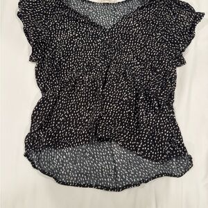 Women's Black and White Polka Dot Top